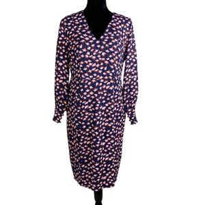 Boden Navy and Pink Patterned Dress